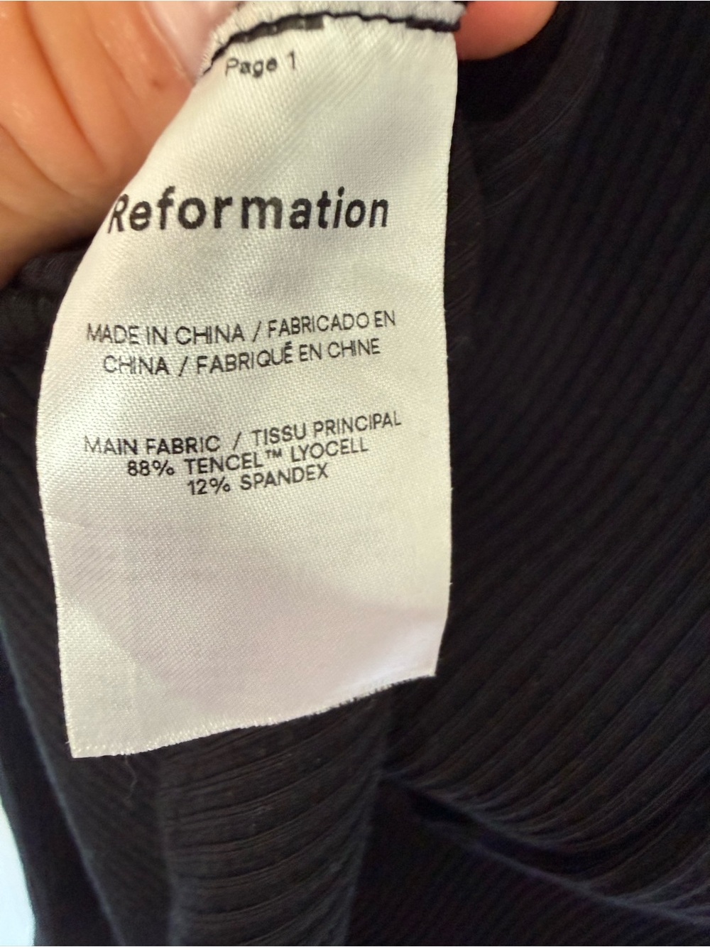 Reformation Heather Black Ribbed Tencel Sweetheart Bodysuit Size L - Picture 8 of 12